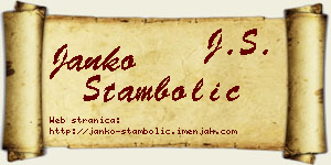 Janko Stambolić vizit kartica